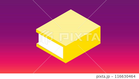 Image of yellow book icon floating against copy space on purple gradient background Image of yellow book icon floating against copy space on purple gradient background 116630464