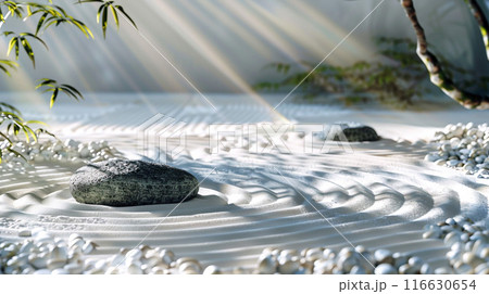 日本庭園の背景用イラスト　枯山水 116630654