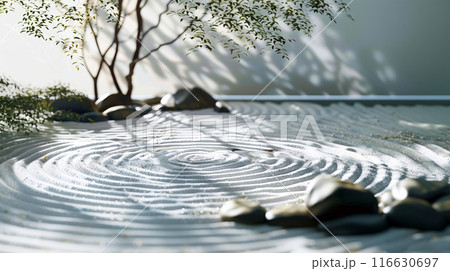 日本庭園の背景用イラスト　枯山水 116630697