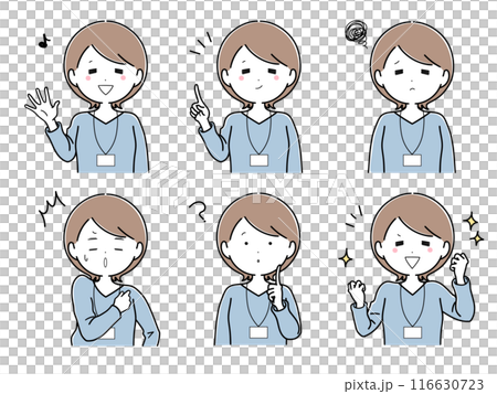 Set of young female staff Set of young female staff 116630723