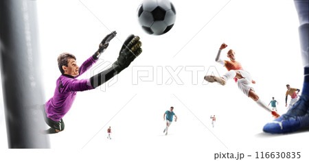 Group isolate. Soccer players playing with white background. Soccer with white background. Soccer isolated. Soccer players in action Group isolate. Soccer players playing with white background. Soccer with white background. Soccer isolated. Soccer players in action 116630835