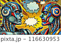 Two Robots in Conversation Pop Art Comic Book Style 116630953