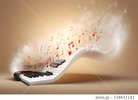 abstract musical background with notes 116632183