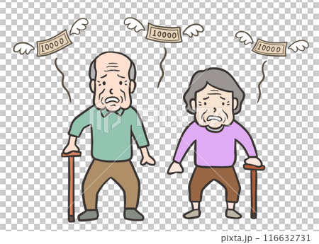 An elderly couple in trouble after going bankrupt in their old age 116632731