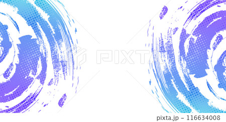 Abstract Sport Background with Cyan and Purple Gradient Brush Texture and Halftone Effect. Vibrant Grunge Background 116634008