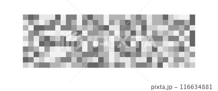 Censor blur texture isolated on white background. Grey pixel mosaic print. Checkered pattern to hide text, image or another forbidden, privacy or adult only content. Vector graphic illustration 116634881