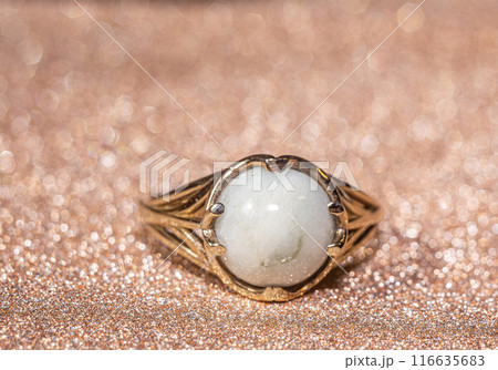 Golden ring with goshenite stone Golden ring with goshenite stone 116635683