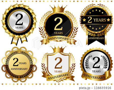 高級感のある2周年記念のエンブレムセット 高級感のある2周年記念のエンブレムセット 116635916