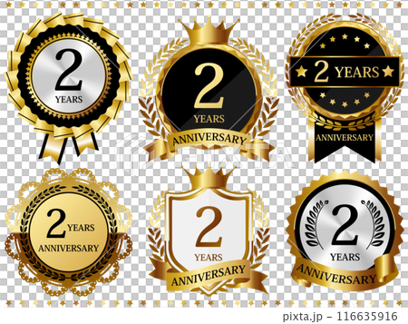 高級感のある2周年記念のエンブレムセット 高級感のある2周年記念のエンブレムセット 116635916