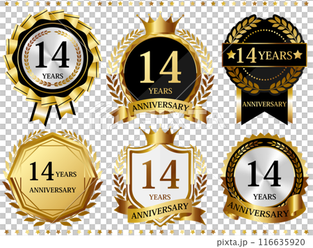 豪華 14 週年紀念徽章套裝 116635920