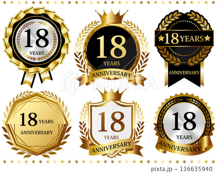 高級感のある18周年記念のエンブレムセット 高級感のある18周年記念のエンブレムセット 116635940