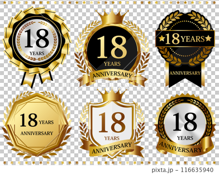 高級感のある18周年記念のエンブレムセット 高級感のある18周年記念のエンブレムセット 116635940