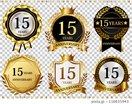 A luxurious 15th anniversary emblem set 116635943