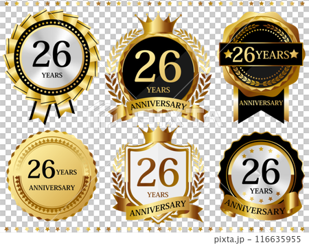 A luxurious 26th anniversary emblem set A luxurious 26th anniversary emblem set 116635955
