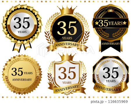 高級感のある35周年記念のエンブレムセット 116635969