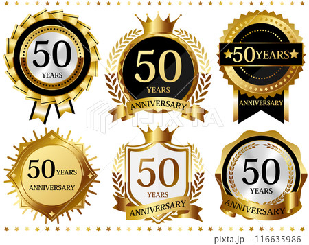 高級感のある50周年記念のエンブレムセット 116635986