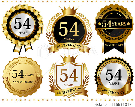 高級感のある54周年記念のエンブレムセット 116636018