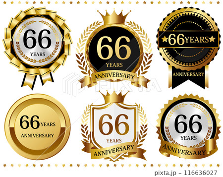 高級感のある66周年記念のエンブレムセット 高級感のある66周年記念のエンブレムセット 116636027
