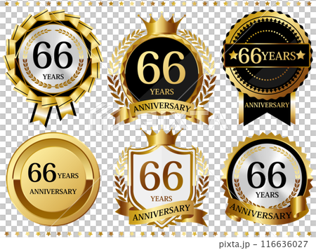 高級感のある66周年記念のエンブレムセット 高級感のある66周年記念のエンブレムセット 116636027