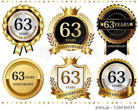高級感のある63周年記念のエンブレムセット 116636033