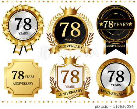 高級感のある78周年記念のエンブレムセット 116636054