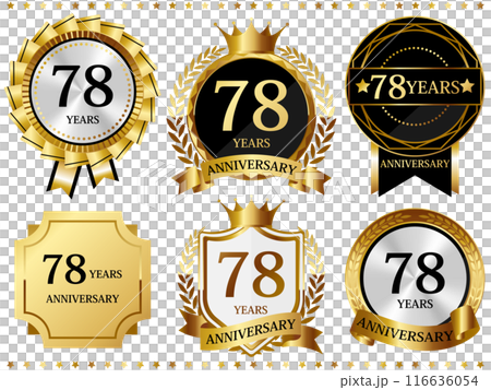 高級感のある78周年記念のエンブレムセット 116636054