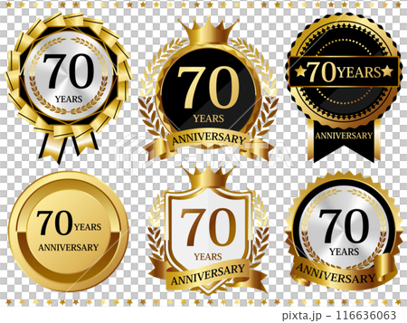 高級感のある70周年記念のエンブレムセット 高級感のある70周年記念のエンブレムセット 116636063