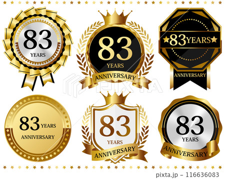 高級感のある83周年記念のエンブレムセット 116636083