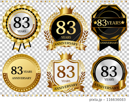 高級感のある83周年記念のエンブレムセット 116636083