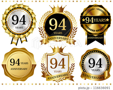 高級感のある94周年記念のエンブレムセット 116636091