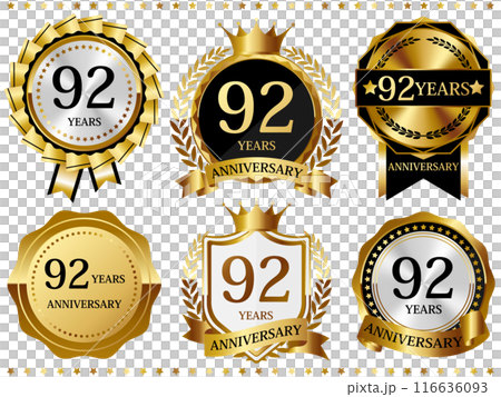高級感のある92周年記念のエンブレムセット 高級感のある92周年記念のエンブレムセット 116636093