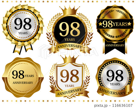 高級感のある98周年記念のエンブレムセット 116636107