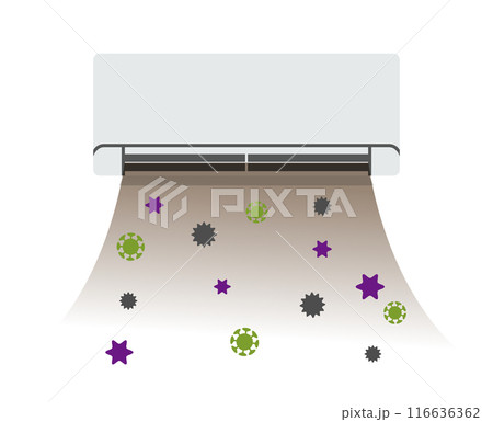 カビを撒き散らすエアコン　正面図 116636362