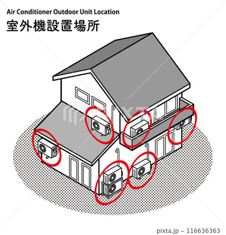 エアコン室外機設置場所 主線あり エアコン室外機設置場所 主線あり 116636363