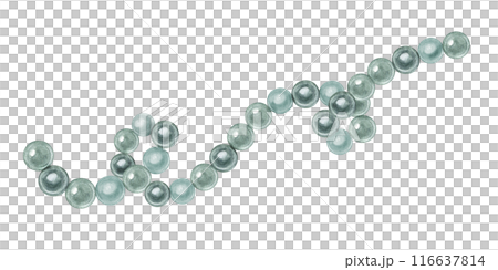 Exquisite sea pearl necklace. Grey green beads. Bijouterie and jewelry. Wavy nacreous string. Female accessories for party. Watercolor illustration for holiday design, invitation, greeting Exquisite sea pearl necklace. Grey green beads. Bijouterie and jewelry. Wavy nacreous string. Female accessories for party. Watercolor illustration for holiday design, invitation, greeting 116637814