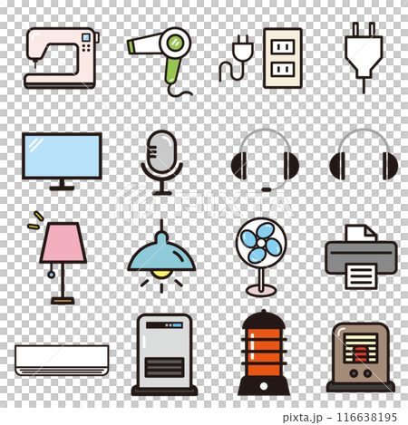 home appliances icon set 116638195
