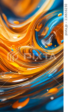 Bright hues blend in vivid abstract painted waves, creating a mesmerizing and dynamic visual experience Bright hues blend in vivid abstract painted waves, creating a mesmerizing and dynamic visual experience 116638230