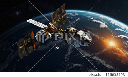 宇宙に浮かぶ人工衛星 116638498