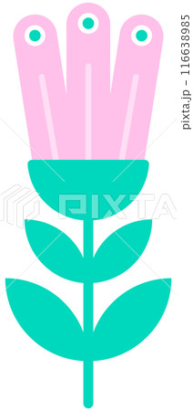 cute nordic folk art abstract flowers ornament 116638985
