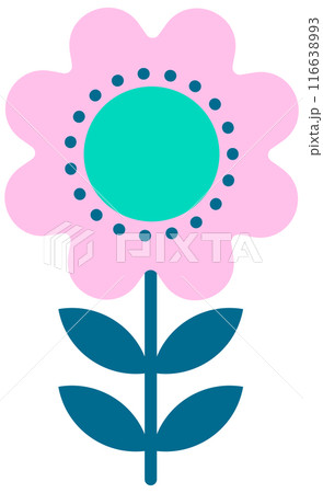 cute nordic folk art abstract flowers ornament 116638993
