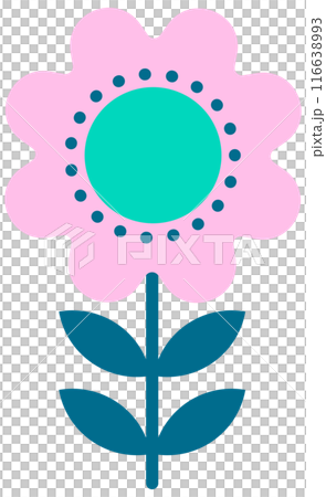 cute nordic folk art abstract flowers ornament 116638993