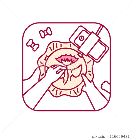 Recording of embroidery process on smartphone Recording of embroidery process on smartphone 116639481