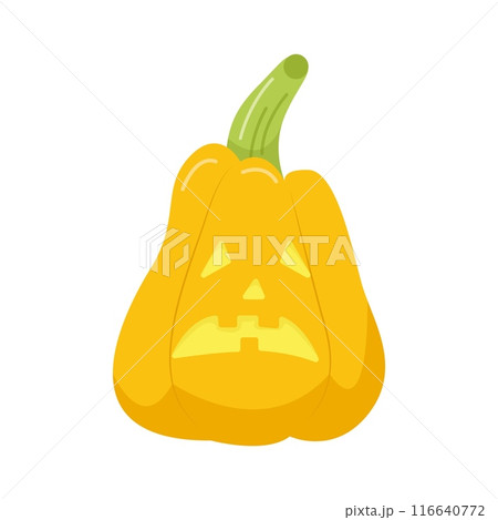 Halloween pumpkin in flat style for poster, banner, greeting card 116640772