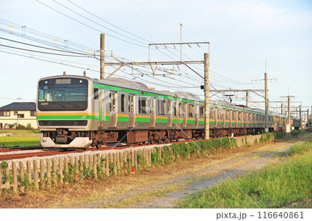 高崎線　行田ー熊谷　JR東日本　E231系1000番台　U586編成（小山） 116640861