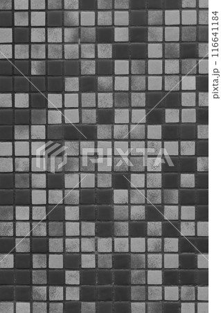 Mosaic Square Ceramic Tiles Black Grey Dark Abstract Bath Pattern Toilet Texture Background 116641184