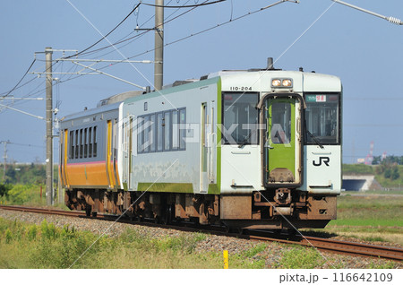 白新線 佐々木ー西新発田 JR東日本 キハ110-204+キハE120-4(新津) 白新線 佐々木ー西新発田 JR東日本 キハ110-204+キハE120-4(新津) 116642109