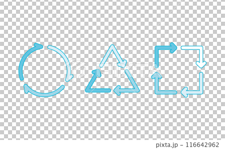 Line icon of circle, triangle and square cycle Line icon of circle, triangle and square cycle 116642962