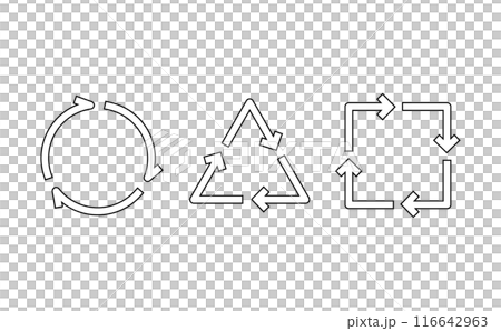 Line icon of circle, triangle and square cycle Line icon of circle, triangle and square cycle 116642963
