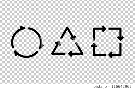 Line icon of circle, triangle and square cycle Line icon of circle, triangle and square cycle 116642965