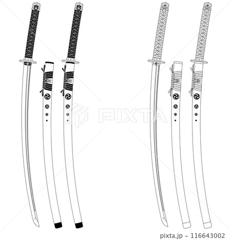 Samuray katanas of ancient Japan 116643002